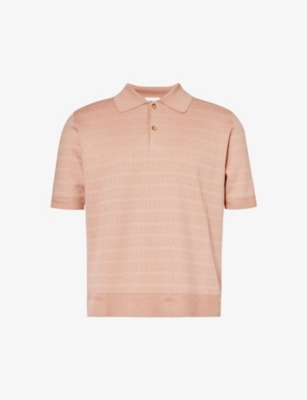 BALLY: Short-sleeved ribbed-trim cotton-blend polo shirt