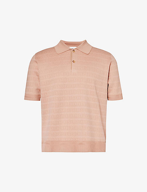 BALLY: Short-sleeved ribbed-trim cotton-blend polo shirt