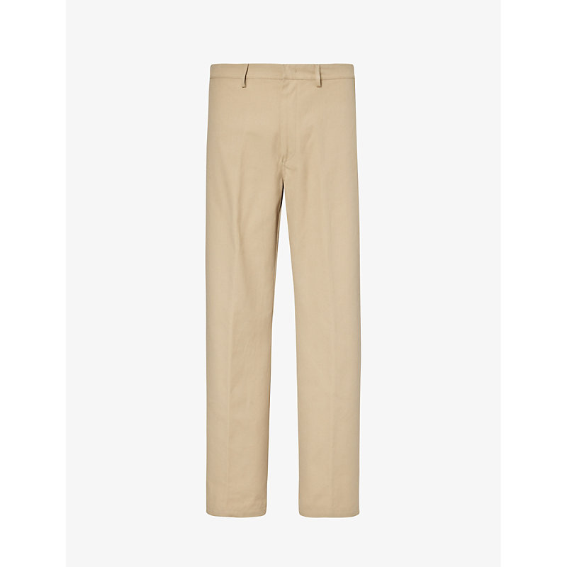 Bally Mens Camel Darted Straight-leg Cotton Trousers