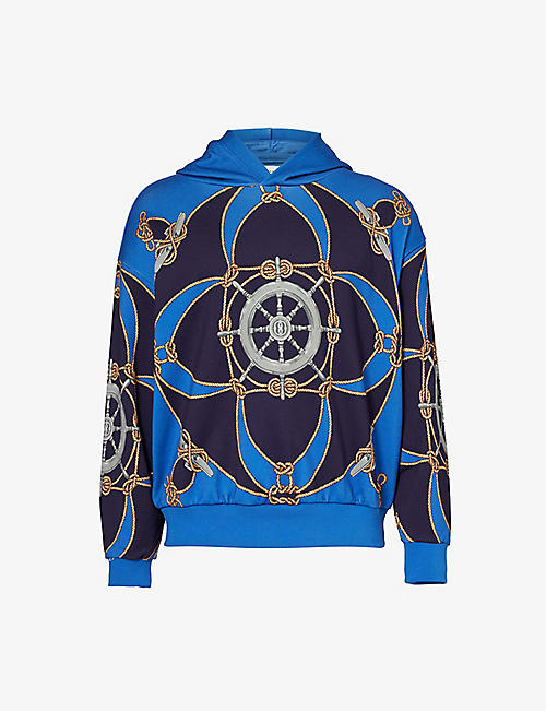 BALLY: Graphic-pattern organic cotton-jersey hoody
