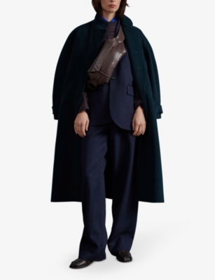 Soeur Womens Slate Blue Vancouver Double-faced Wool-blend Coat In Blue