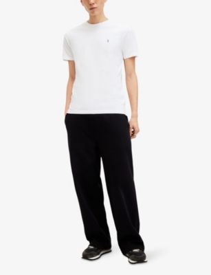 Allsaints Mens Opticwhite Tonic Crewneck Cotton-jersey T-shirt Xl In Optic White
