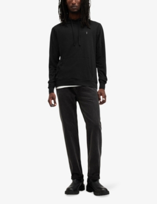 ALLSAINTS: Brace Ramskull-embroidered organic-cotton hoody