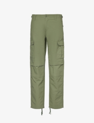 Carhartt Wip Mens Dollar Green Aviation Regular-fit Cotton-canvas Cargo Trousers In Dollar Green