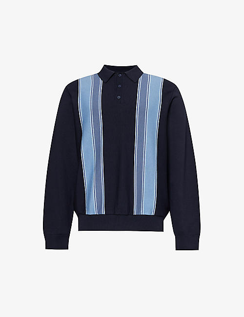 CARHARTT WIP: Kendricks striped cotton-knit polo shirt