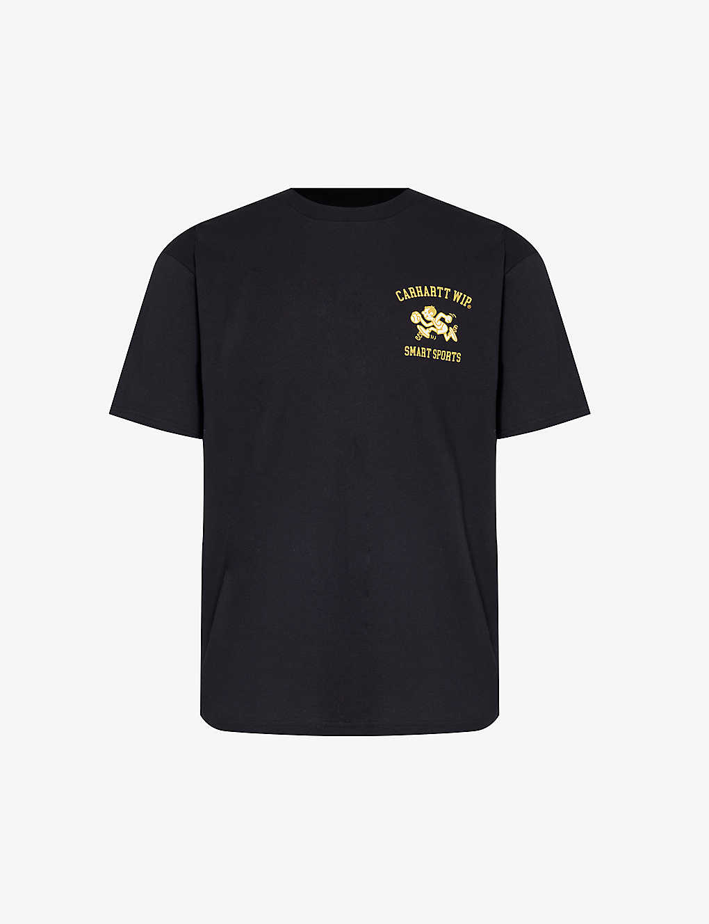 Carhartt Wip Mens Black Sports Brand-print Cotton-jersey T-shirt