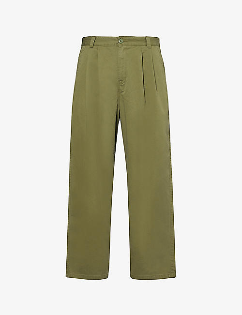 CARHARTT WIP: Marv brand-patch wide-leg relaxed-fit cotton trousers