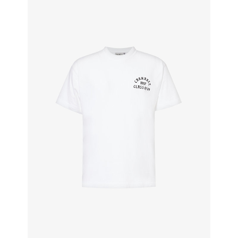 Shop Carhartt Class Of 89 Graphic-print Organic Cotton-jersey T-shirt In White Black