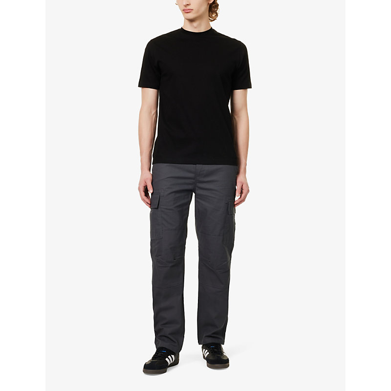 Shop Arne Men's Black Essential Short-sleeved Stretch-cotton T-shirt
