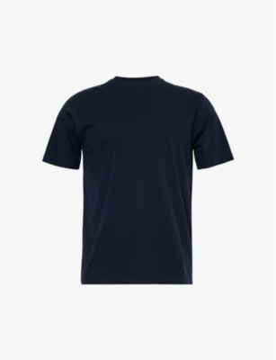 Shop Arne Essential Short-sleeved Stretch-cotton T-shirt In Navy