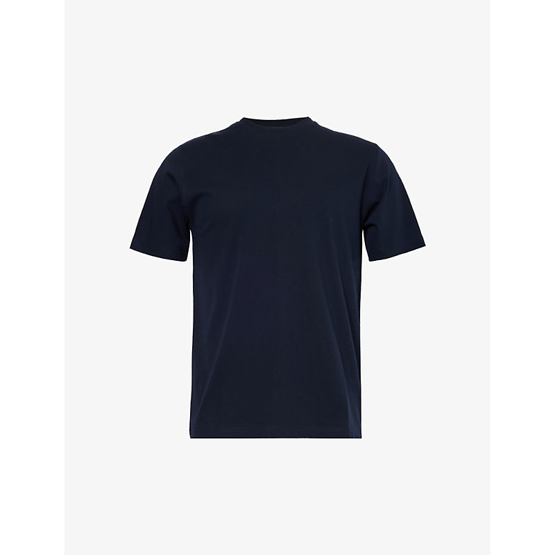 Shop Arne Men's Navy Essential Short-sleeved Stretch-cotton T-shirt