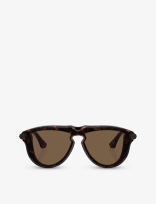 Burberry Womens Brown Be4427 Pilot-frame Acetate Sunglasses In Brown