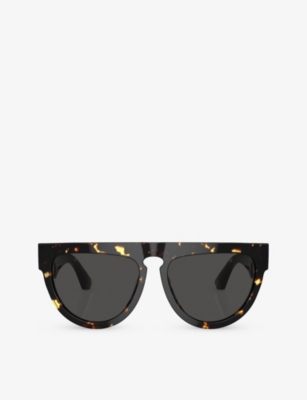 Shop Burberry Women's Brown Be4416u Irregular-frame Acetate Sunglasses