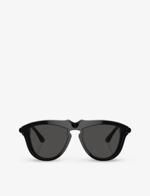 Burberry Be4417u Keyhole Acetate & Plastic Aviator Sunglasses In Black