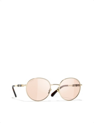 CHANEL: CH4282 round-frame metal sunglasses