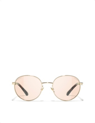 CHANEL: CH4282 round-frame metal sunglasses