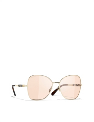 CHANEL: CH4283 butterfly-frame metal sunglasses