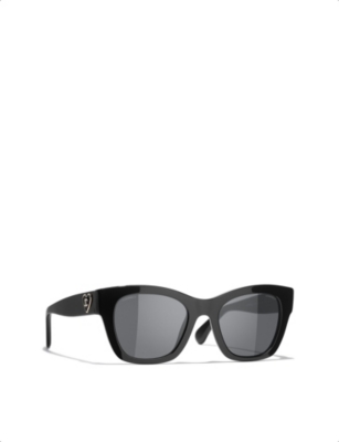Pre-owned Chanel Womens Black Ch5478 Square-frame Acetate Sunglasses