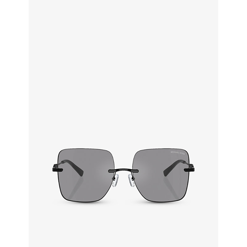Michael Kors Womens Grey Mk1150 Quebec Square-frame Metal Sunglasses
