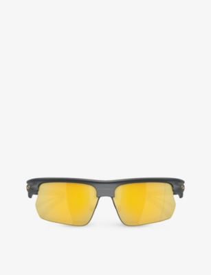 Oakley Womens Grey Oo9400 Bisphaera Rectangle-frame Acetate Sunglasses