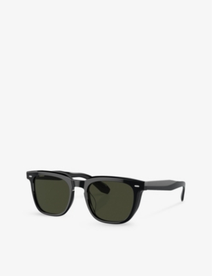 Oliver Peoples Mens Black Ov5546su N. 06 Rectangle-frame Acetate Sunglasses In Black