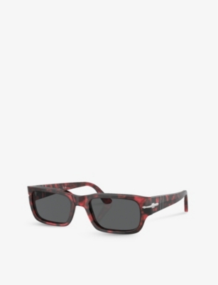 Persol Womens Red Po3347s Rectangle-frame Acetate Sunglasses In Red