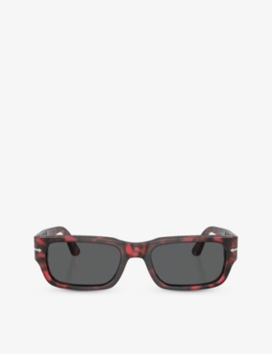 Persol Womens Red Po3347s Rectangle-frame Acetate Sunglasses