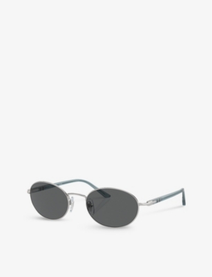 Persol Womens Silver Po1018s Ida Round-frame Metal Sunglasses In Silver