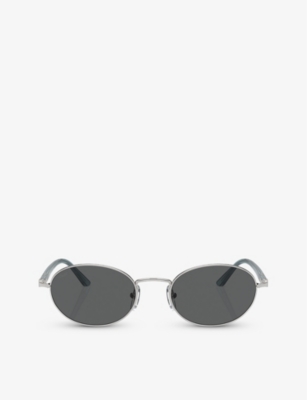 Shop Persol Women's Silver Po1018s Ida Round-frame Metal Sunglasses