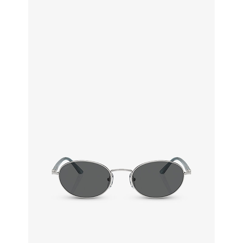 Shop Persol Women's Silver Po1018s Ida Round-frame Metal Sunglasses