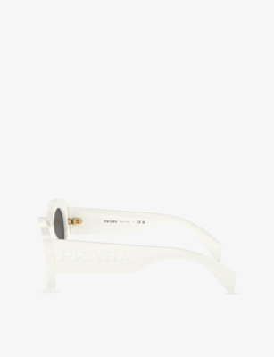 Prada Womens White Pr A13s Butterfly-frame Acetate Sunglasses