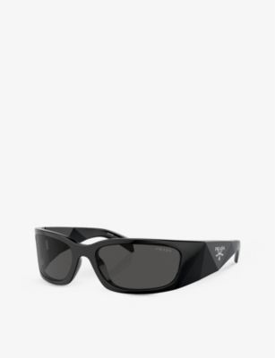 Prada Womens  Pr A14s Butterfly-frame Acetate Sunglasses In Black