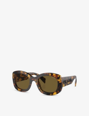 Prada Womens Pr A13s Butterfly-frame Acetate Sunglasses Yellow In Yellow