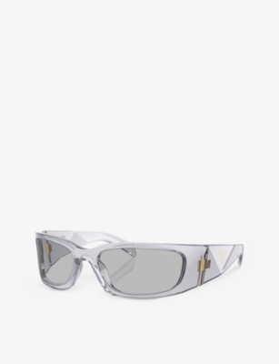 Prada Womens Grey Pr A14s Butterfly-frame Acetate Sunglasses In Grey