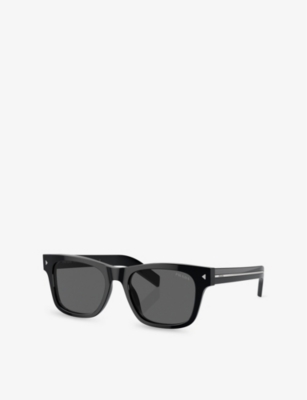 Prada Womens Pr A17s Square-frame Acetate Sunglasses Black In Black