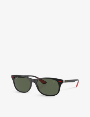 Ray Ban Ray-ban Womens Black Rb4607m Scuderia Ferrari Collection Square-frame Acetate Sunglasses In Black