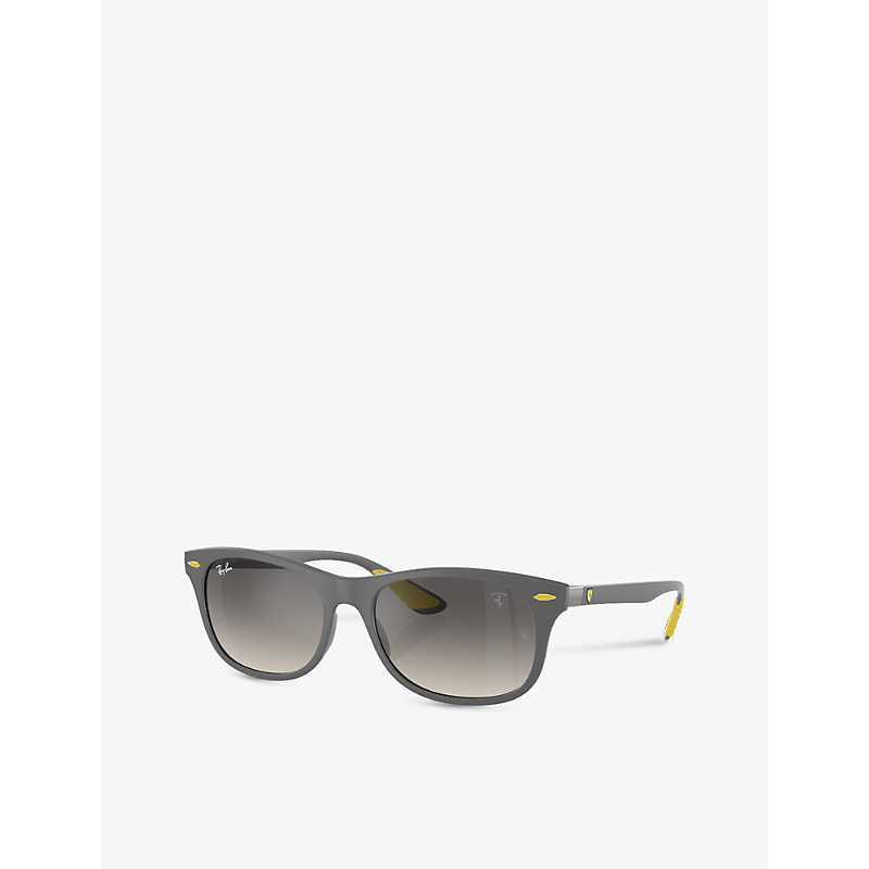 Shop Ray Ban Ray-ban Women's Grey Rb4607m Scuderia Ferrari Collection Square-frame Acetate Sunglasses