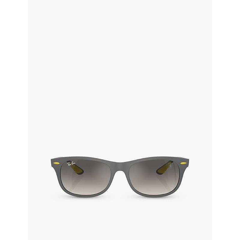 Shop Ray Ban Ray-ban Women's Grey Rb4607m Scuderia Ferrari Collection Square-frame Acetate Sunglasses