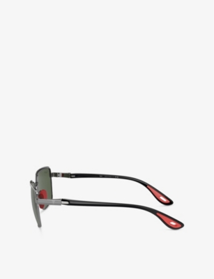 Ray Ban Womens Rayban X Scuderia Ferrari Branded Metal Sunglasses Grey In Grey