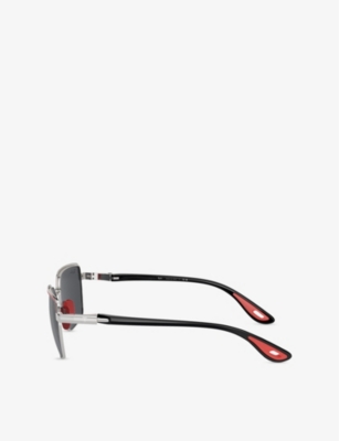 Ray Ban Womens Rayban X Scuderia Ferrari Branded Metal Sunglasses Red In Red
