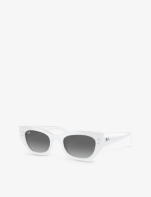 Ray Ban Ray-ban Womens White Rb4430 Zena Irregular-frame Acetate Sunglasses In White