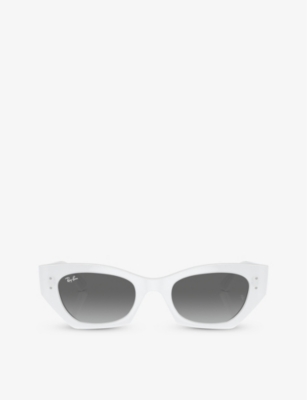 Ray Ban Ray-ban Womens White Rb4430 Zena Irregular-frame Acetate Sunglasses