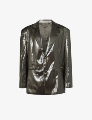 MARTINE ROSE: Empty notched-lapel relaxed-fit woven jacket