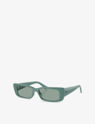 Ray Ban Womens Green Rb4425 Rectangle-frame Injected Sunglasses In Green