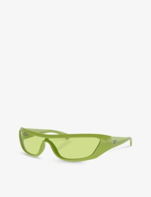 Shop Ray Ban Ray-ban Women's Green Rb4431 Xan Irregular-frame Acetate Sunglasses
