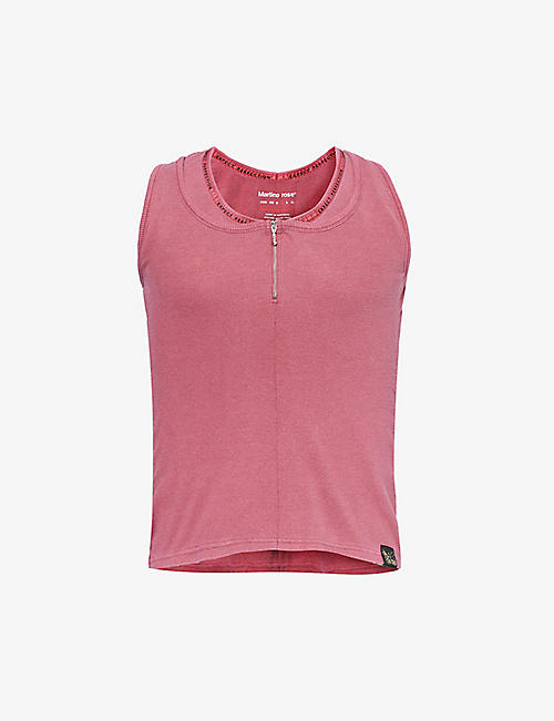 MARTINE ROSE: Double-layered regular-fit stretch-woven-blend top