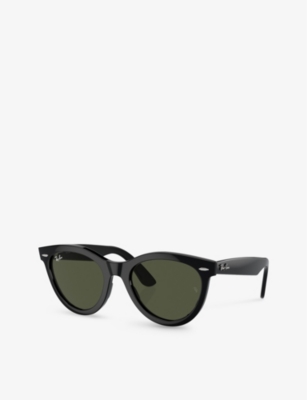 Ray Ban Ray-ban Womens Black Rb2241 Round-frame Acetate Sunglasses In Black