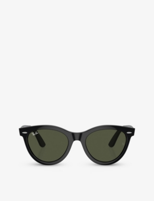 Ray Ban Ray-ban Womens Black Rb2241 Round-frame Acetate Sunglasses