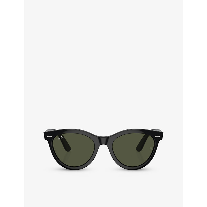 Ray Ban Ray-ban Womens Black Rb2241 Round-frame Acetate Sunglasses