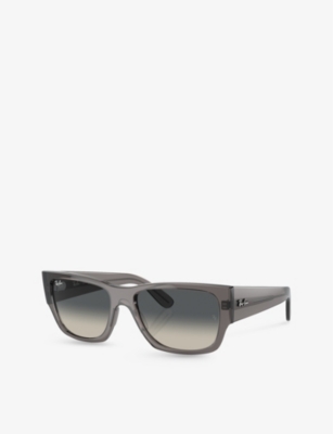 Ray Ban Ray-ban Womens Grey Rb0947s Carlos Rectangle-frame Acetate Sunglasses In Grey